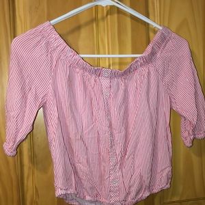 Off the shoulder cropped top